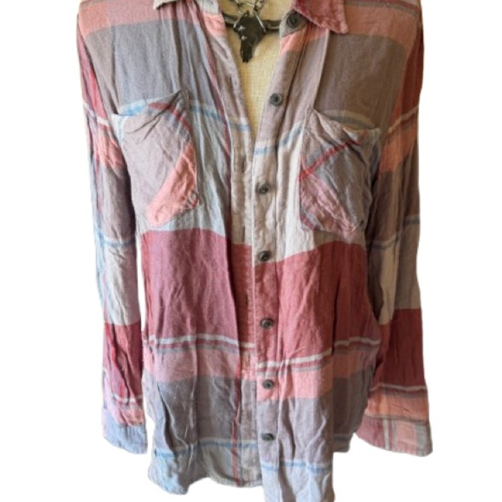 Lucky Brand Plaid Shirt in Blue and Red